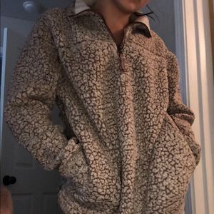 Tan Sherpa Quarter Zip